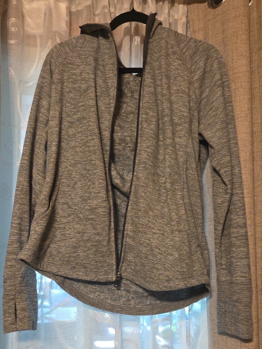 tek gear heather gray full zip hoodie with pockets